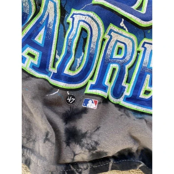 San‎ Diego Padres Shirt Mens Small Gray Tie Dye MLB Baseball 47 Vintage Tubular - Picture 8 of 16